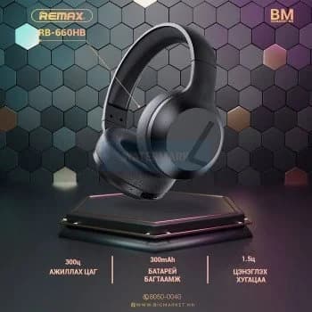 REMAX RB-660HB Stereo Wireless Bluetooth Headset L1-H9003 - Image 1